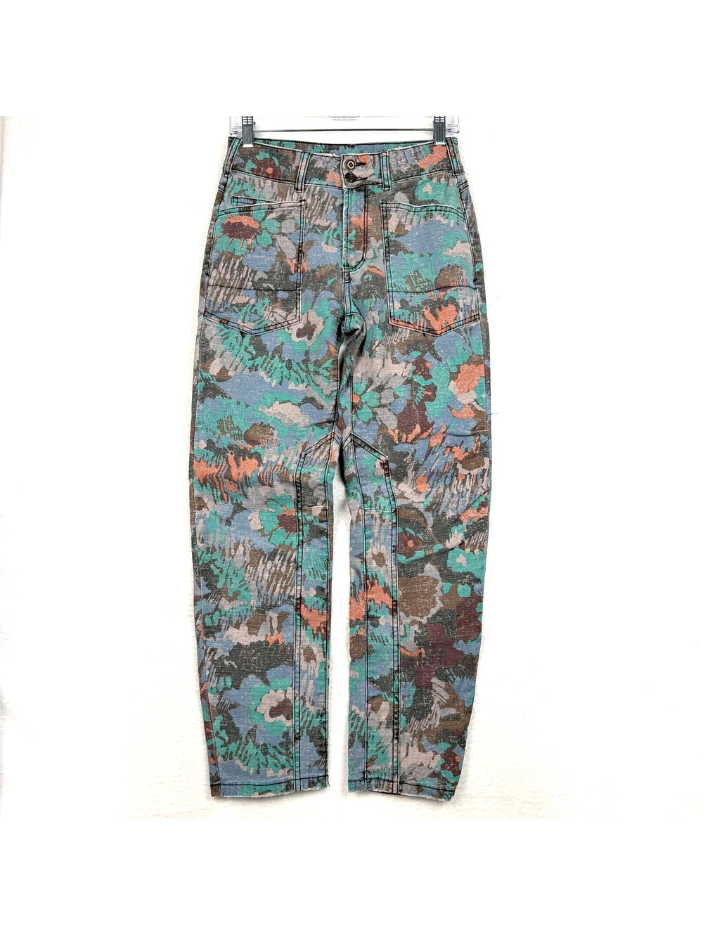 Pilcro Womens Size 25 The Wanderer AOP Floral Camo Utility Relaxed Pants Jeans